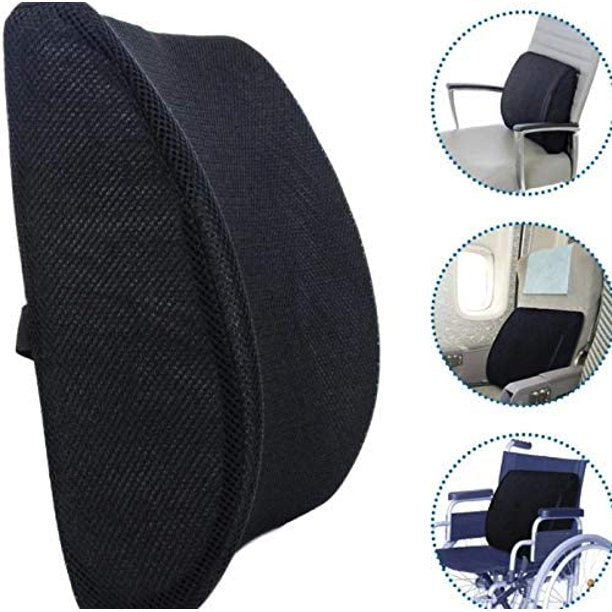 Everlasting Comfort Lumbar Support Pillow for Office Chair Back - Improve Posture While Sitting - Memory Foam Cushion Design for Computer Desk, Car, Gaming, Couch, Recliner