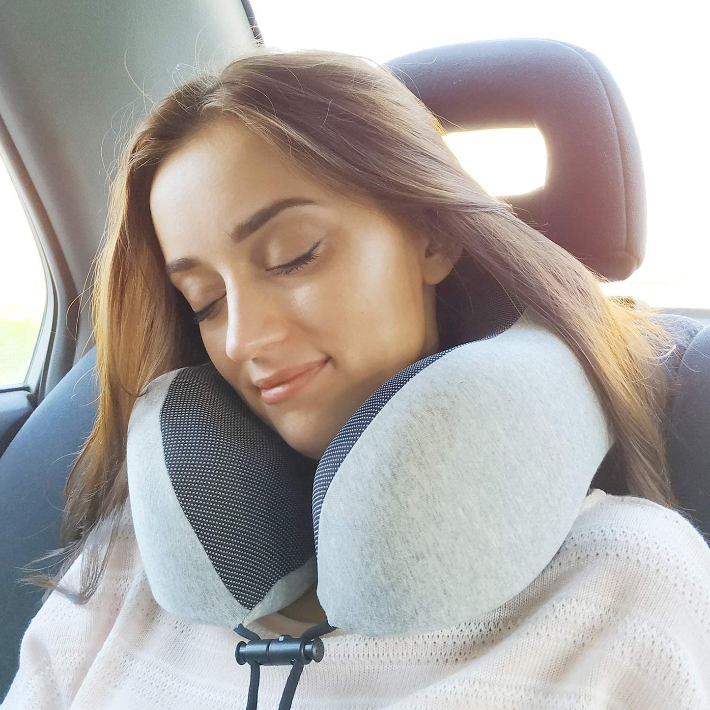 Memory Foam Travel Neck Pillow for Airplanes and Travel, 360-Degree Support Backed by Sleep Science, Midnight