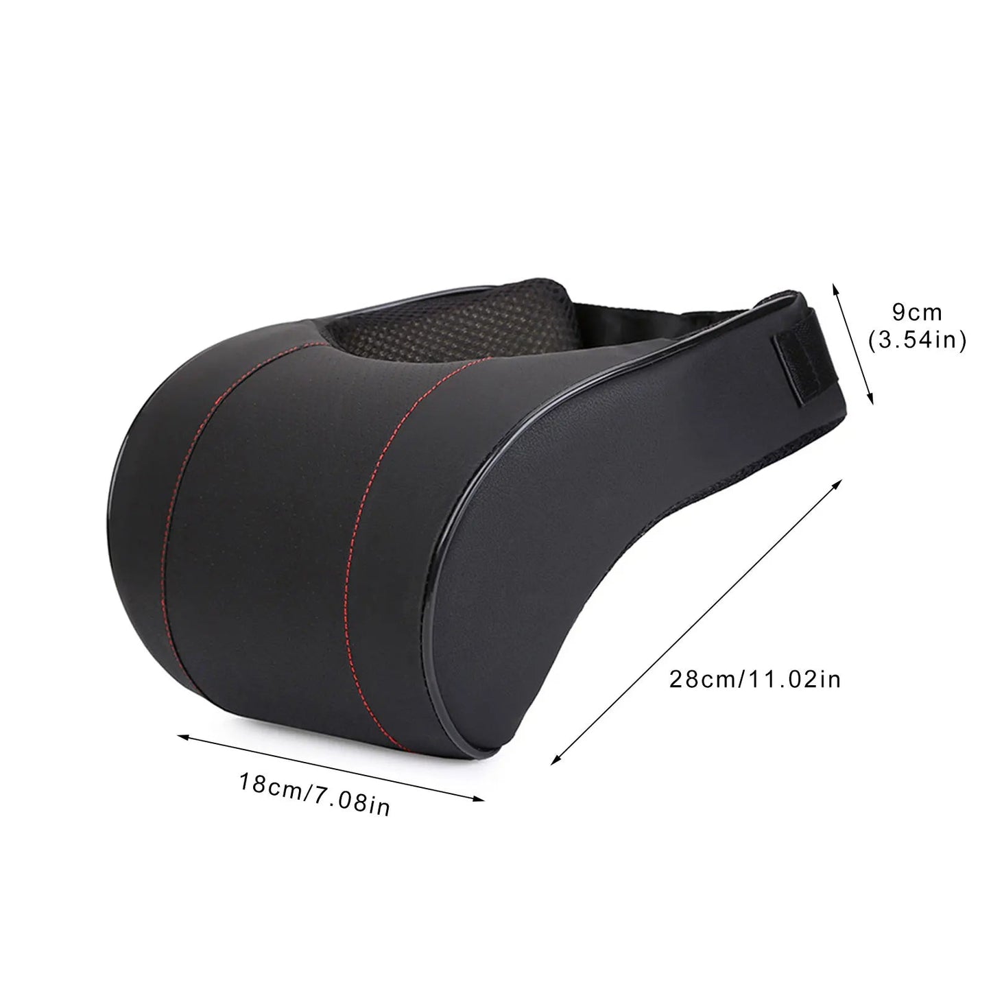 Car Neck Headrest Support Pillow Cushion, Soft Leather Surface and high-Density Memory Foam